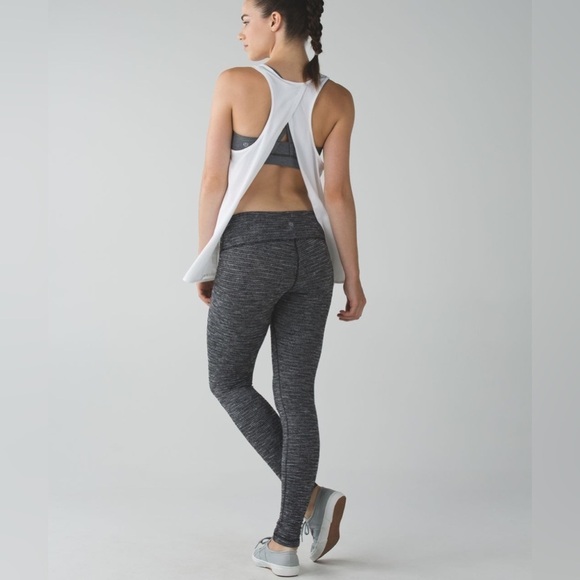 Lululemon | Wunder Under Pant III Coco Pique Black White Size 8 Gym Yoga Running - Picture 3 of 11